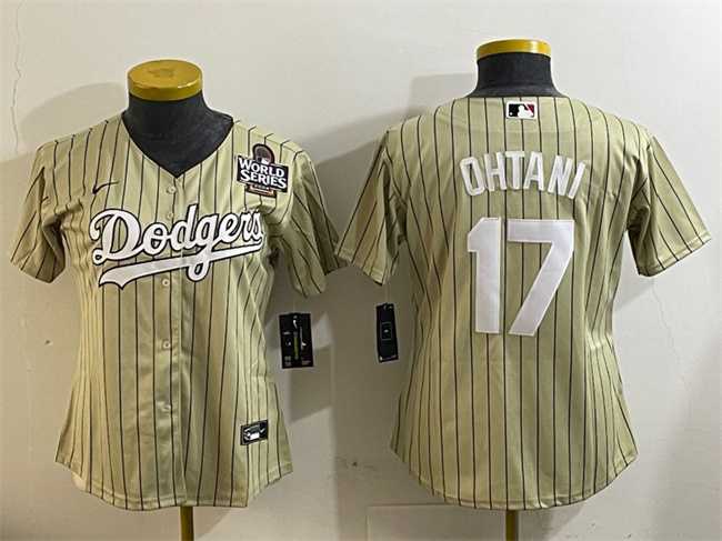 Women's Los Angeles Dodgers #17 Shohei Ohtani Cream 2024 World Series Cool Base Stitched Baseball Jersey,We sell and wholesale Women's Los Angeles Dodgers #17 Shohei Ohtani Cream 2024 World Series Cool Base Stitched Baseball Jersey on line form chian!
